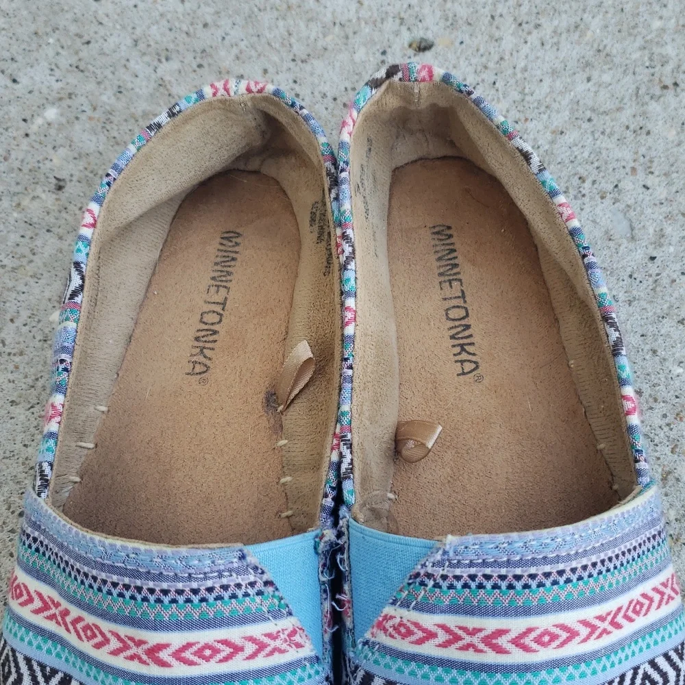 Minnetonka Pam Espadrille Slip On Loafers Size 6 Blue Arizona Handcrafted Boho